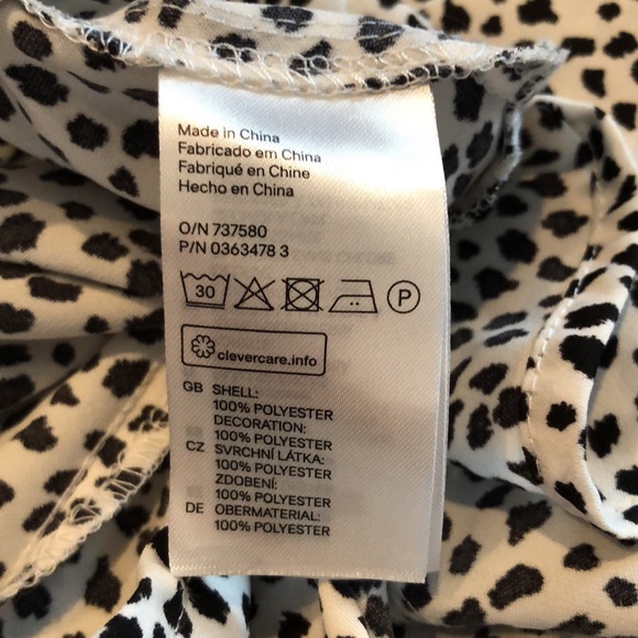 EUC H&M black and white animal print sleeveless dress size 12 - Picture 6 of 6